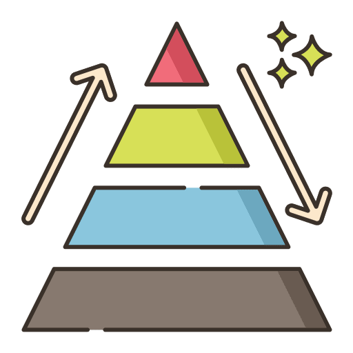 Pyramid chart business stats graphic icon