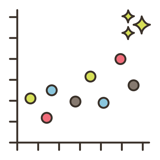 Scatter business and finance scatter analytics icon