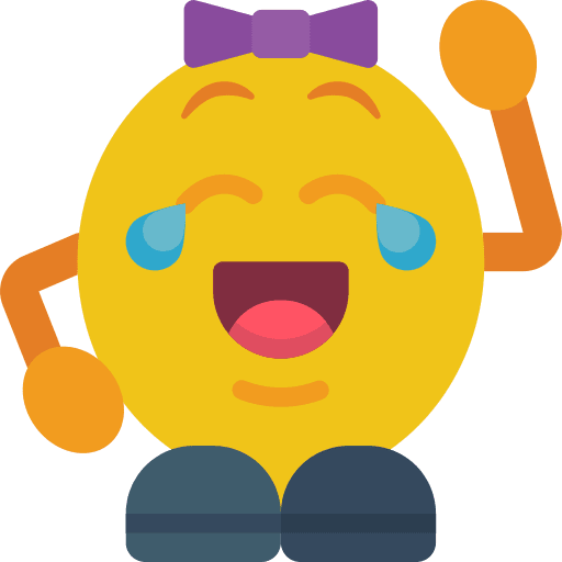 Laughing joyful girl smileys icon