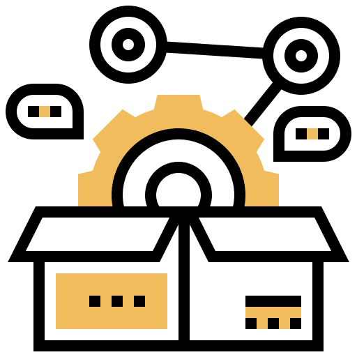 Release gear business and finance box icon