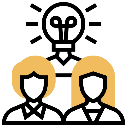 Team brainstorm idea people icon