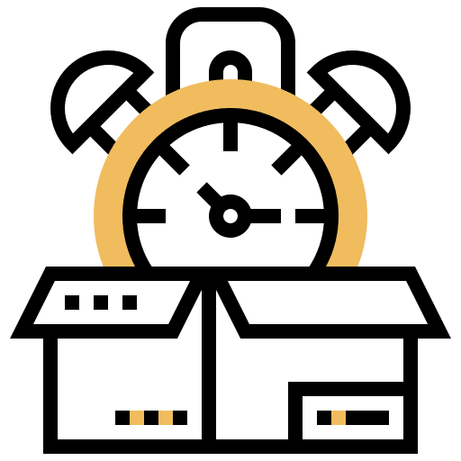 Time clock packaging delivery icon