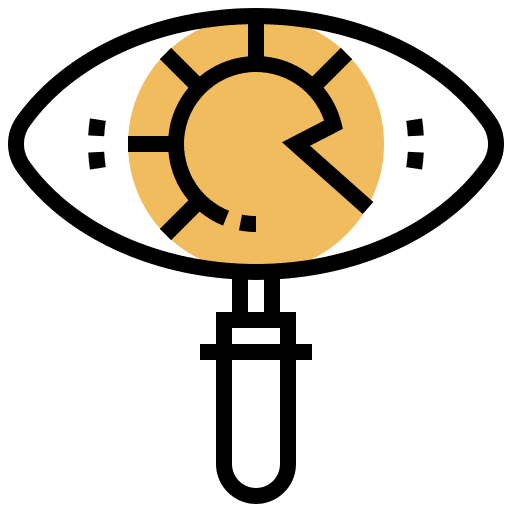 Vision eye direction magnifier icon