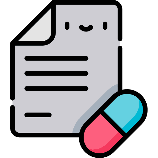 Prescription prescribing medication pill icon