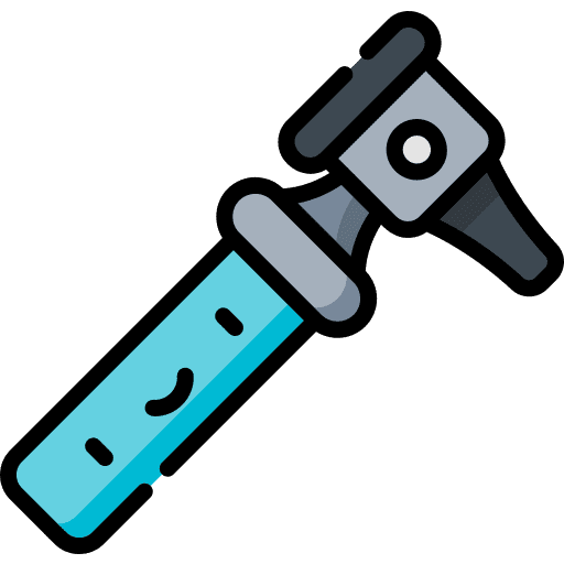 Otoscope health care medical kit tools and utensils icon