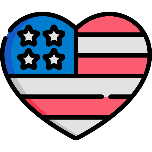 Heart flag heart usa icon