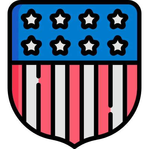 Usa shapes and symbols protection shield icon