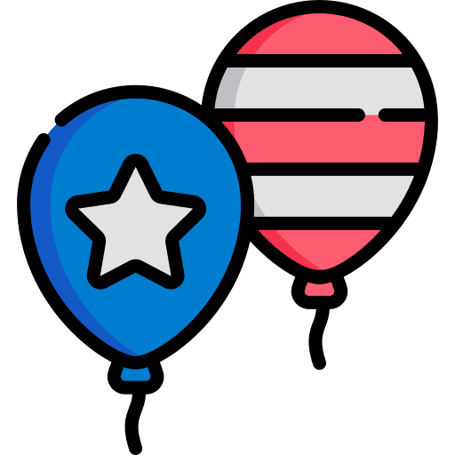 Balloons eeuu independence day usa icon