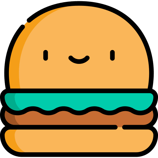 Burger food and restaurant hamburger sandwich icon