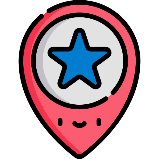 Location pin maps and location map pointer star icon