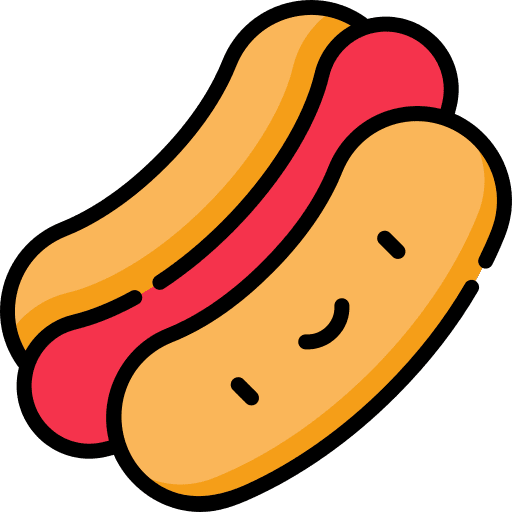 Hot dog sausage food food and restaurant icon