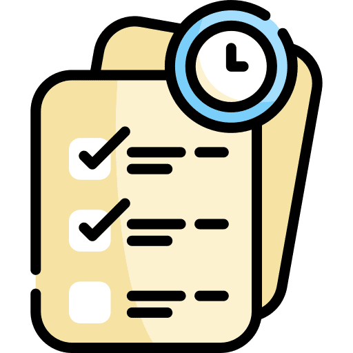 Test files and folders archive exam icon