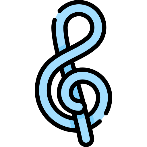 Treble clef music and multimedia treble musical composition icon