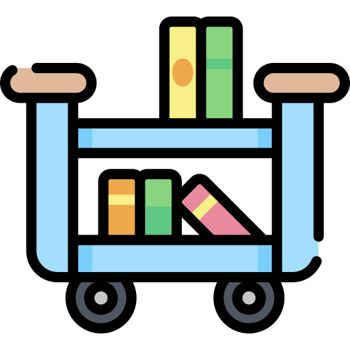 Book education transportation cart icon