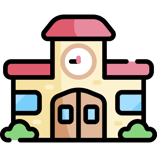 School college architecture and city buildings icon