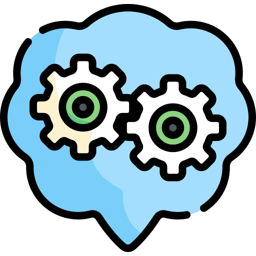 Thinking gear options education icon