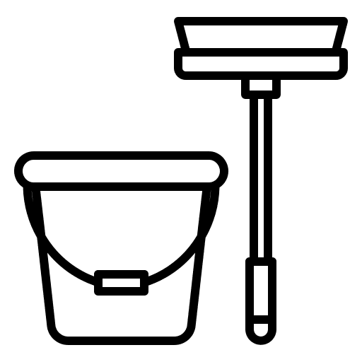 Mop clean bucket wash icon