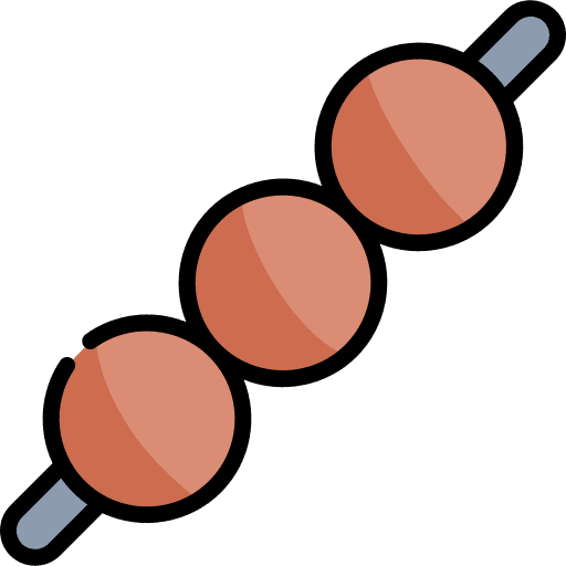 Skewer restaurant appetizer food and restaurant icon