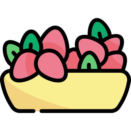 Strawberry bowl fruit food and restaurant icon