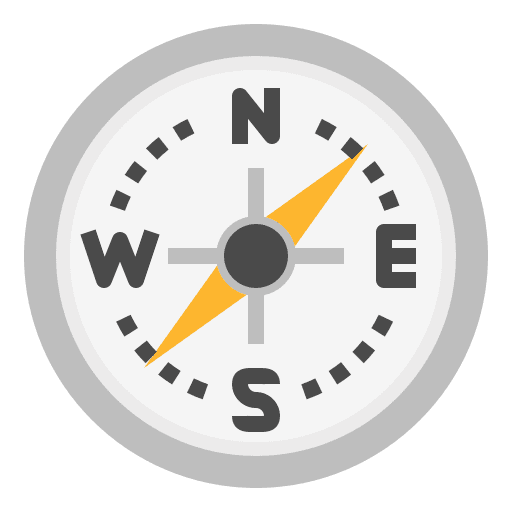 Compass direction rose south icon