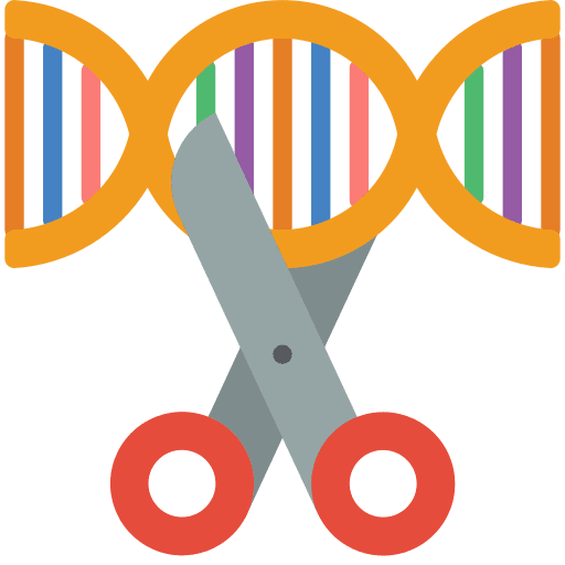 Dna experiment healthcare and medical scissors icon