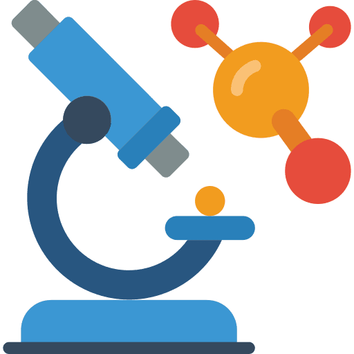 Microscope molecule cell microscopic icon