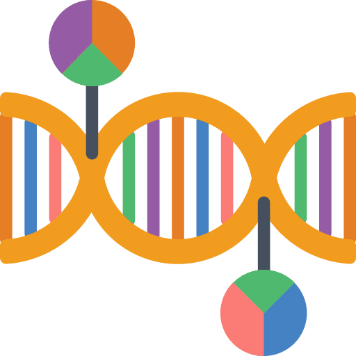 Dna analysis engineering pie chart icon