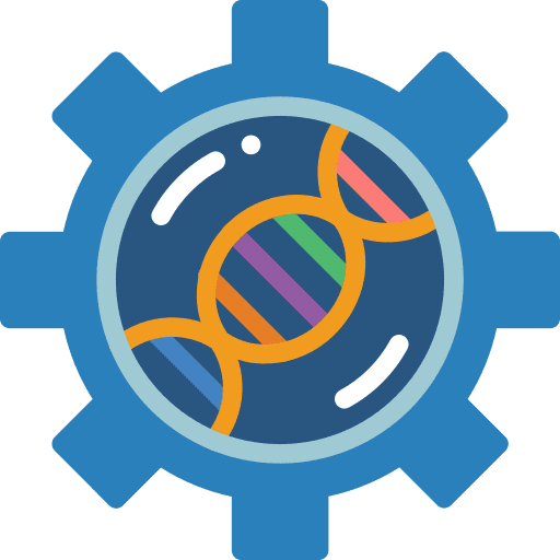 Dna cogwheel engineering dna icon