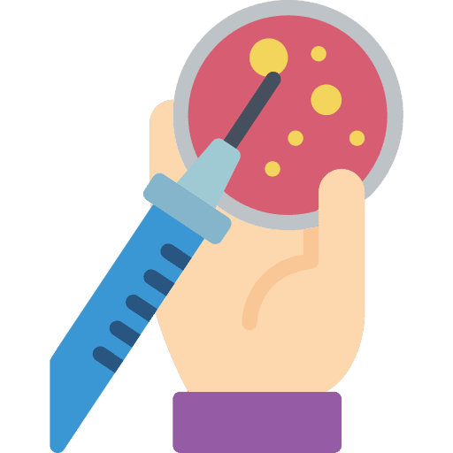 Experiment syringe education petri dish icon