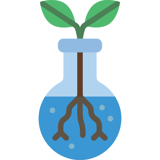 Plant chemistry science flask icon
