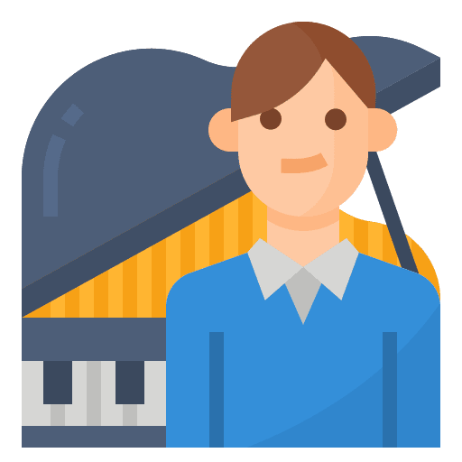 Pianist man hobbies people icon