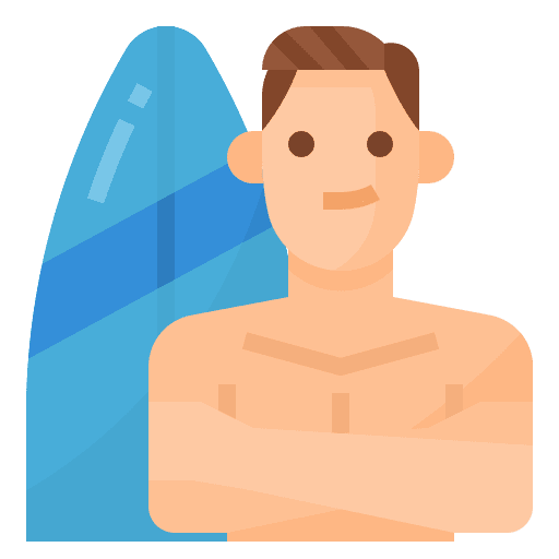 Surfer surfer free time lifestyle icon
