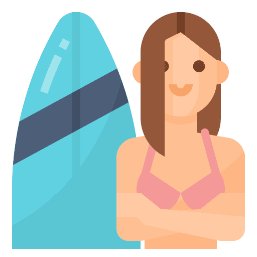 Surfer surfer woman lifestyle icon