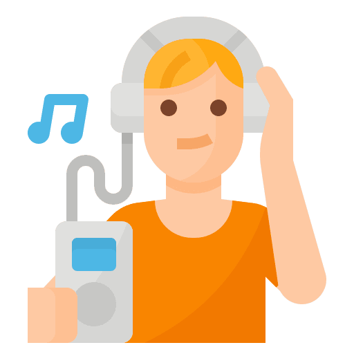 Man hobbies people music player icon