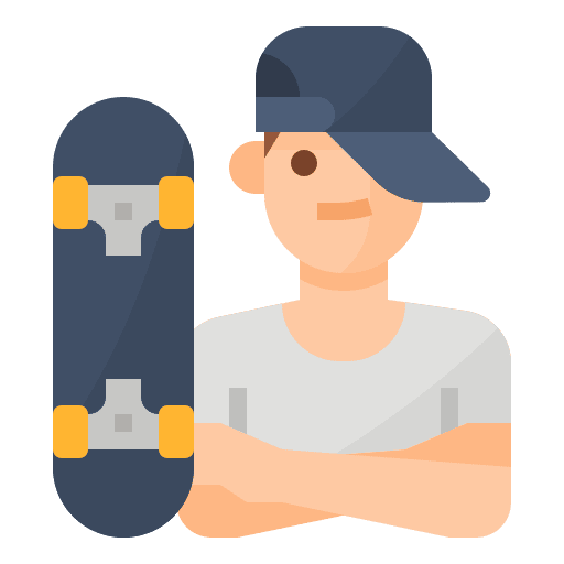Skater free time avatar boy icon