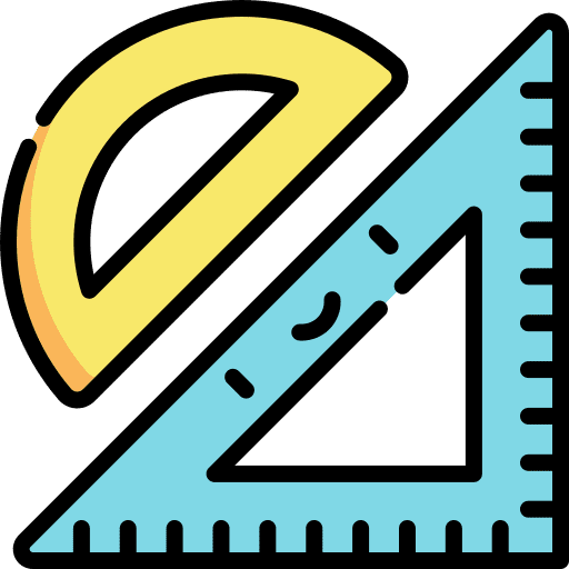 Geometry measuring education rulers icon