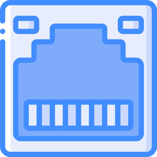 Ethernet internet connection plug in icon