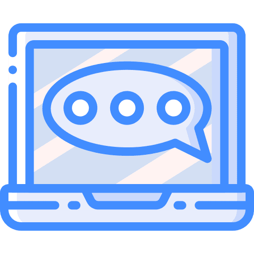 Laptop chat laptop speech bubble icon