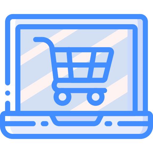 Laptop supermarket commerce ecommerce icon