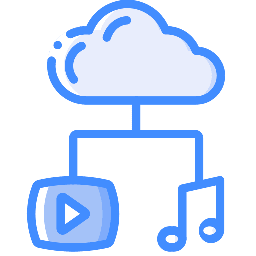 Streaming streaming music cloud computing icon