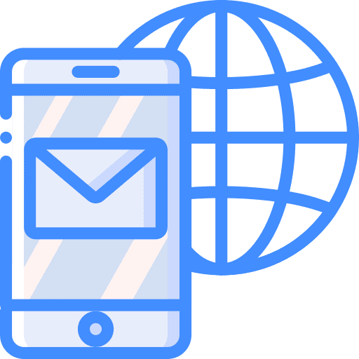 Smartphone cellphone earth grid communications icon