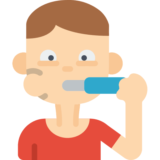 Brushing teeth man avatar healthcare and medical icon