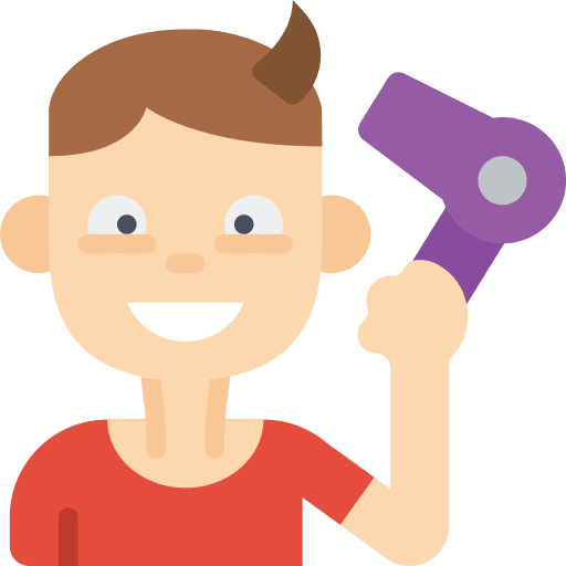 Drying hair avatar grooming drying hair icon
