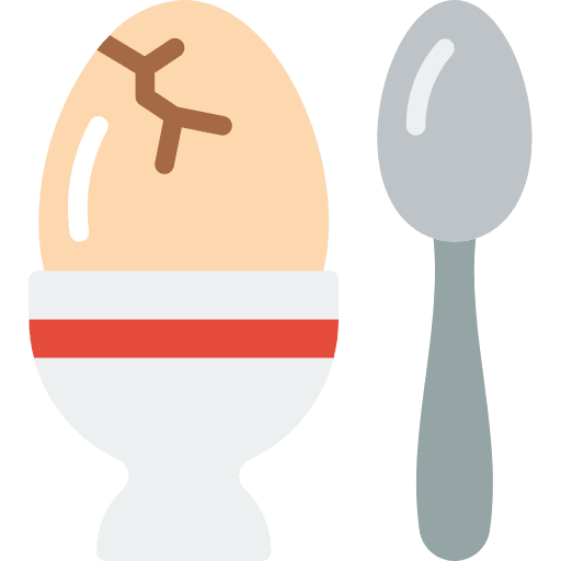 Boiled egg organic breakfast protein icon