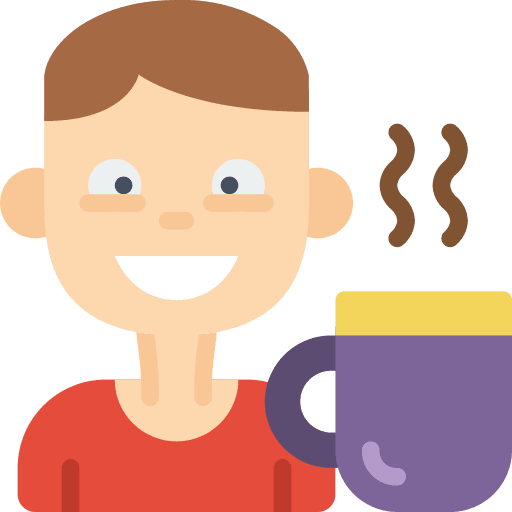 Coffee boy people happy icon