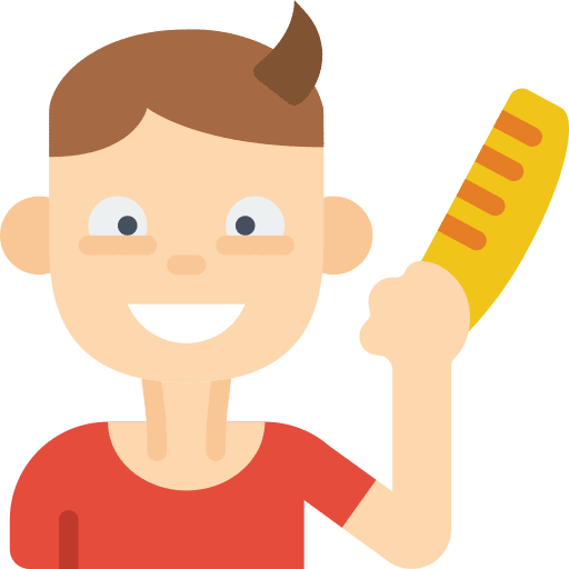 Combing avatar boy grooming icon