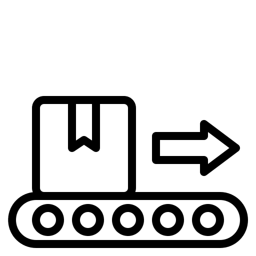 Conveyor distribution box machinery icon
