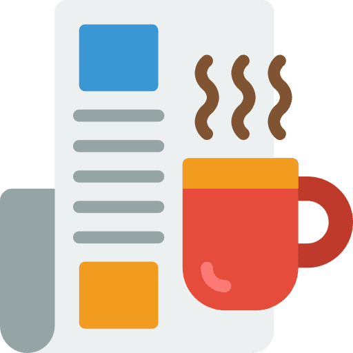 Newspaper newspaper food hot drink icon