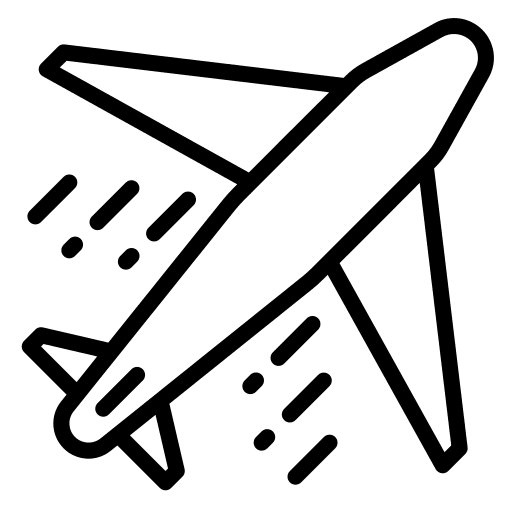 Airplane cargo transportation delivery icon