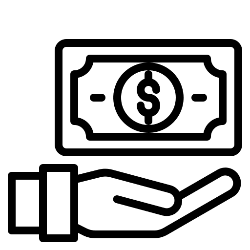 Bill patrimony hand banking icon